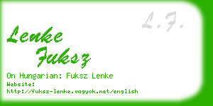 lenke fuksz business card